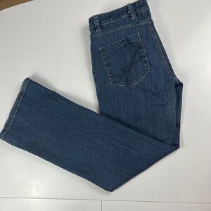 Kenneth Cole women boot cut high waist Jeans dark wash blue size 8 x 32
